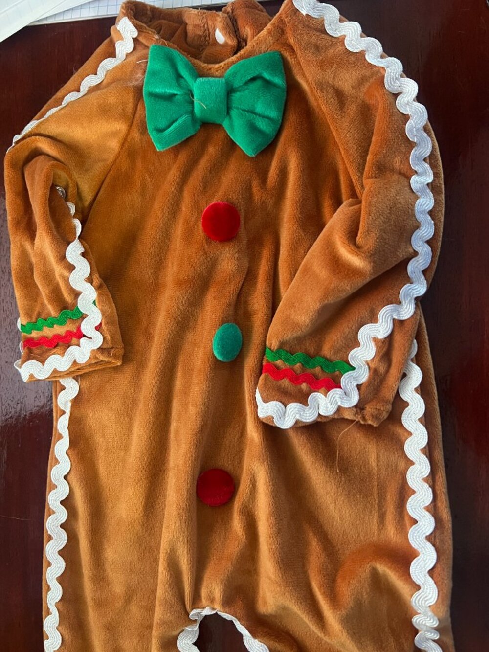 Baby Gingerbread Man Christmas Romper Costume Size 0-3 Months Holiday Outfit